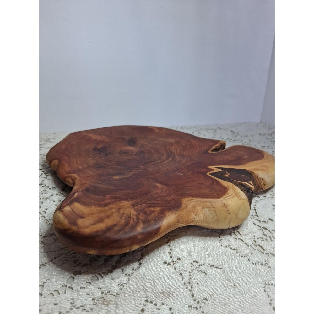 Unbranded Handmade Live Edge Cedar Wood Slab Brown Red Decorative Display 12in